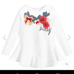 Girls white cotton top